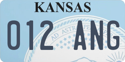 KS license plate 012ANG