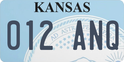 KS license plate 012ANQ