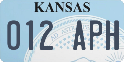 KS license plate 012APH