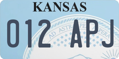 KS license plate 012APJ