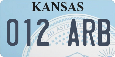 KS license plate 012ARB