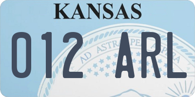 KS license plate 012ARL