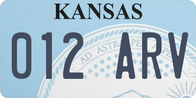 KS license plate 012ARV
