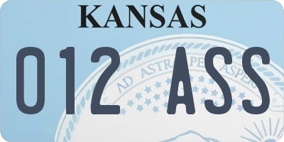 KS license plate 012ASS