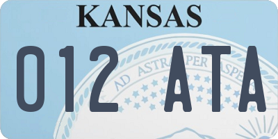 KS license plate 012ATA