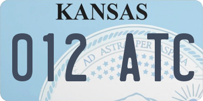 KS license plate 012ATC