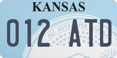 KS license plate 012ATD
