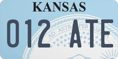 KS license plate 012ATE