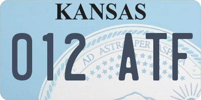 KS license plate 012ATF
