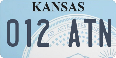 KS license plate 012ATN