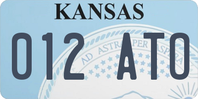 KS license plate 012ATO