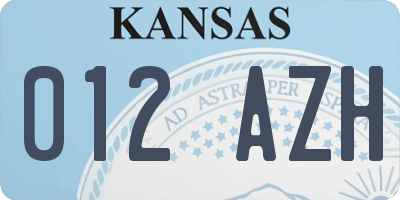 KS license plate 012AZH