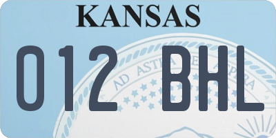 KS license plate 012BHL