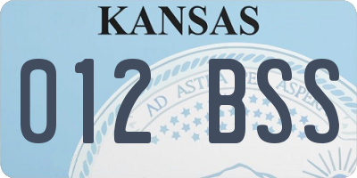KS license plate 012BSS