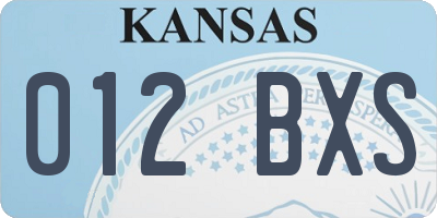 KS license plate 012BXS