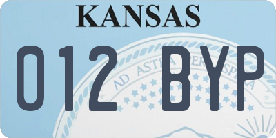 KS license plate 012BYP
