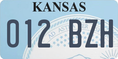 KS license plate 012BZH