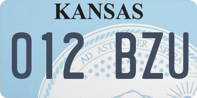 KS license plate 012BZU
