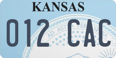 KS license plate 012CAC
