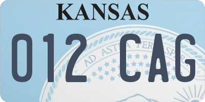 KS license plate 012CAG