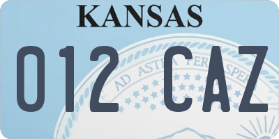 KS license plate 012CAZ