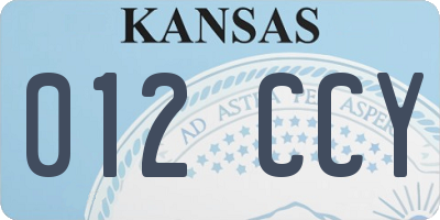 KS license plate 012CCY