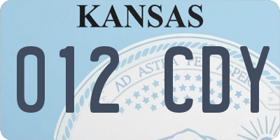 KS license plate 012CDY