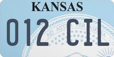 KS license plate 012CIL