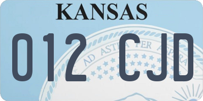 KS license plate 012CJD