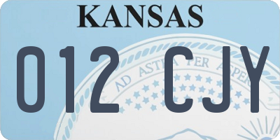 KS license plate 012CJY