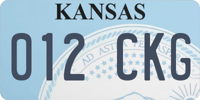 KS license plate 012CKG