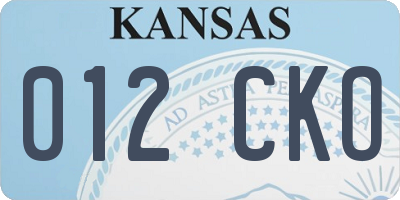 KS license plate 012CKO