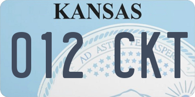 KS license plate 012CKT