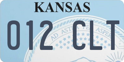 KS license plate 012CLT
