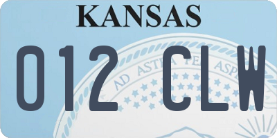 KS license plate 012CLW