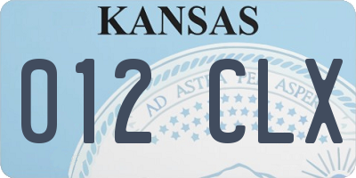KS license plate 012CLX