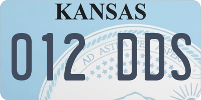 KS license plate 012DDS