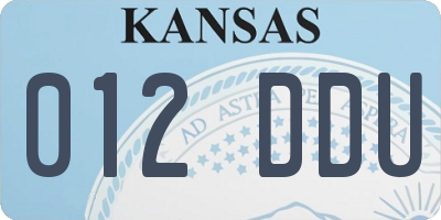 KS license plate 012DDU