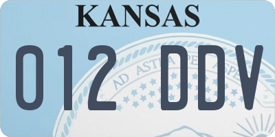 KS license plate 012DDV