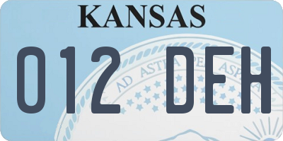 KS license plate 012DEH