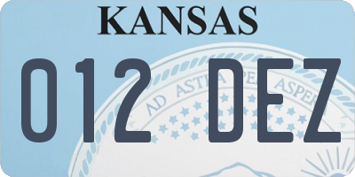 KS license plate 012DEZ