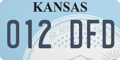 KS license plate 012DFD