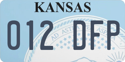 KS license plate 012DFP