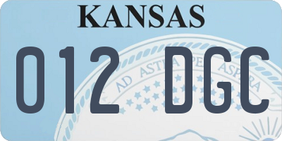 KS license plate 012DGC
