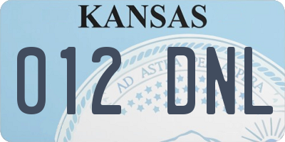 KS license plate 012DNL