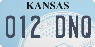 KS license plate 012DNQ