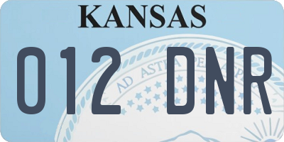KS license plate 012DNR