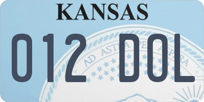 KS license plate 012DOL