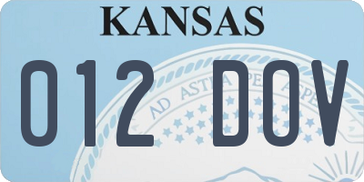 KS license plate 012DOV