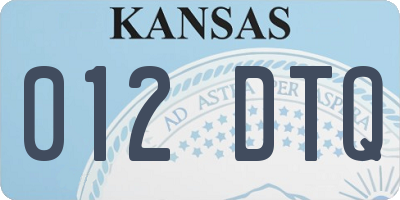 KS license plate 012DTQ